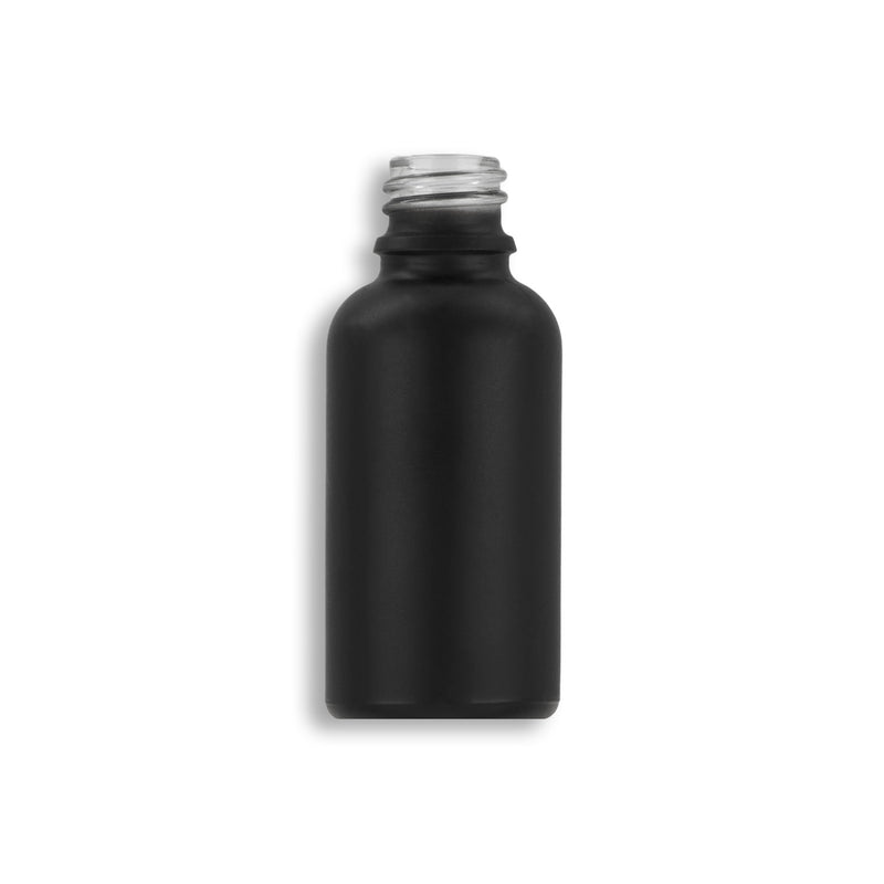 30mL Matte Black Euro Round Glass Bottle