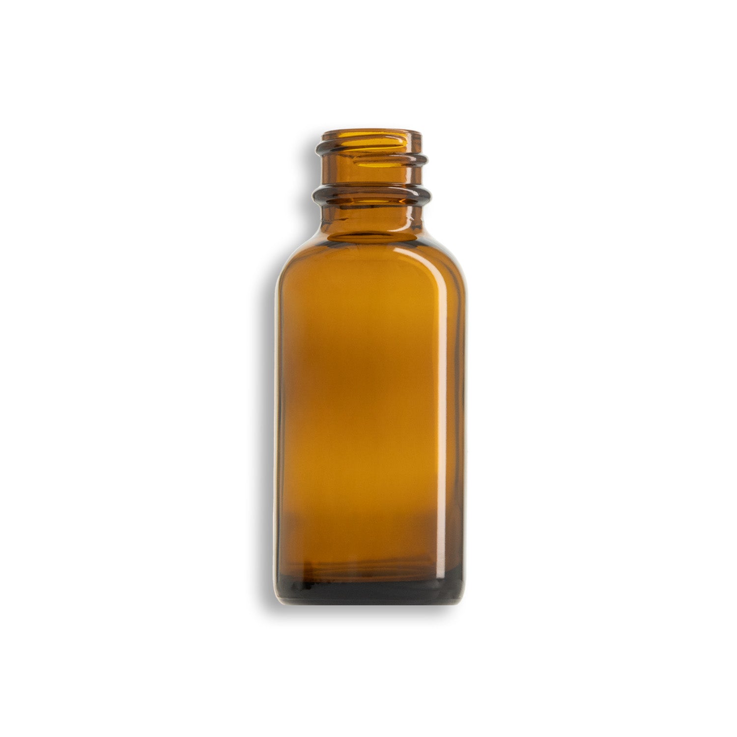 1oz (30ml) Amber Boston Round Glass Bottle With Small Transfer Bead -  20-400 Neck