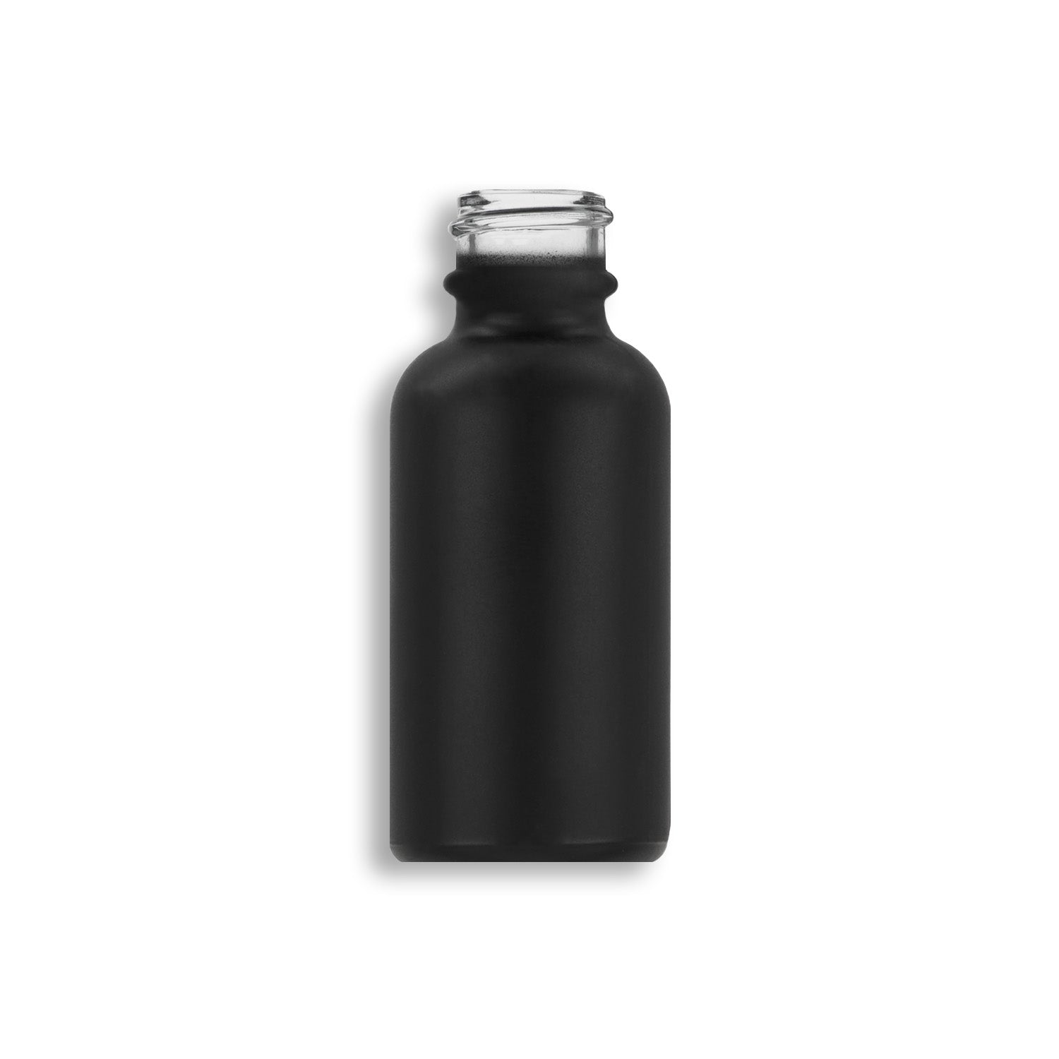 1oz Matte Black Boston Round Glass Bottle