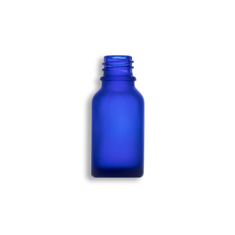 15ml Frosted Blue Euro Round Glass Bottle