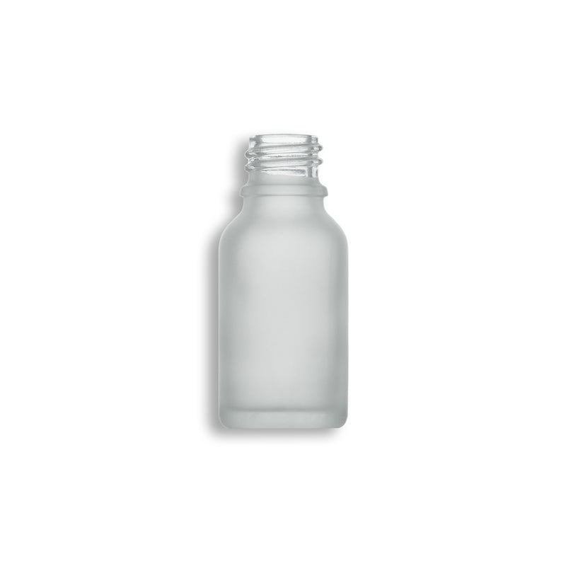 15mL Frosted Clear Euro Round Glass Bottle