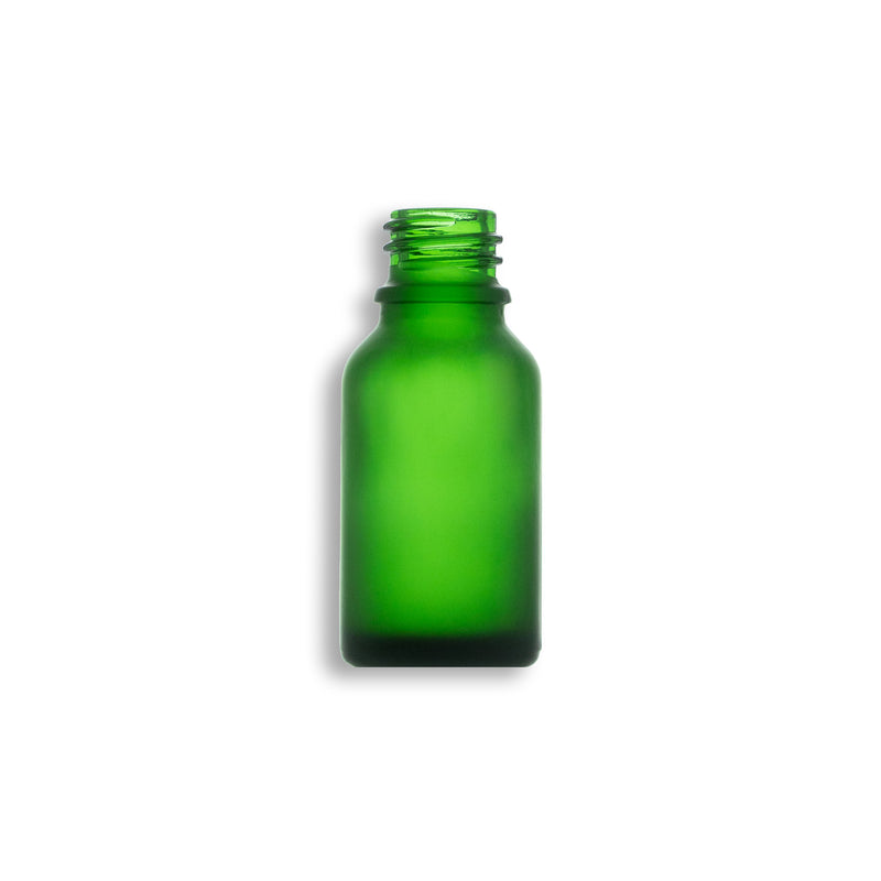 15ml Frosted Green Euro Round Glass Bottle