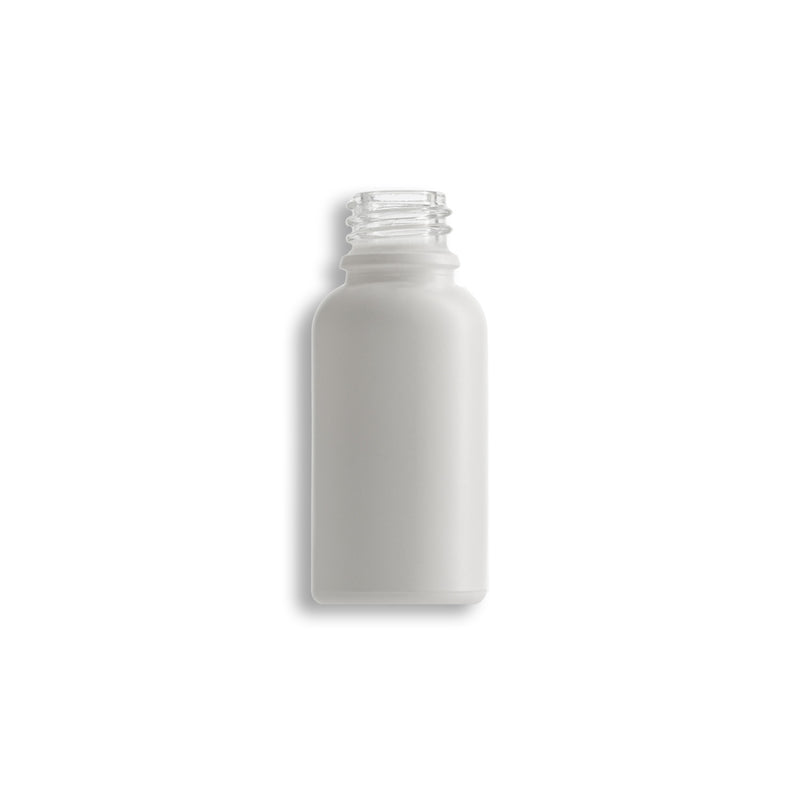 15mL Matte White Euro Round Glass Bottle