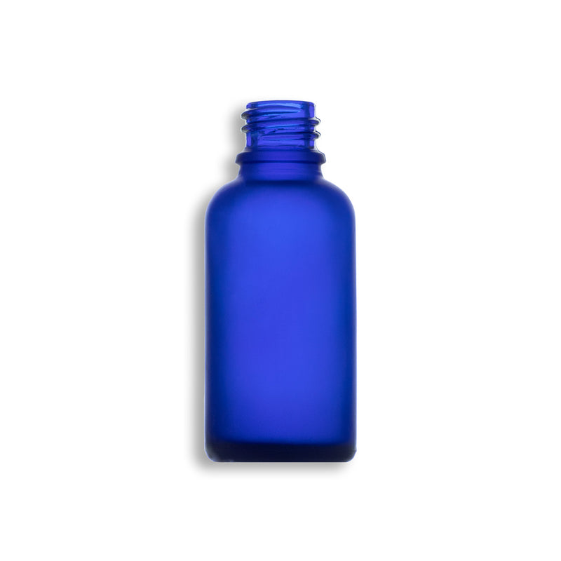 30ml Frosted Blue Euro Round Glass Bottle