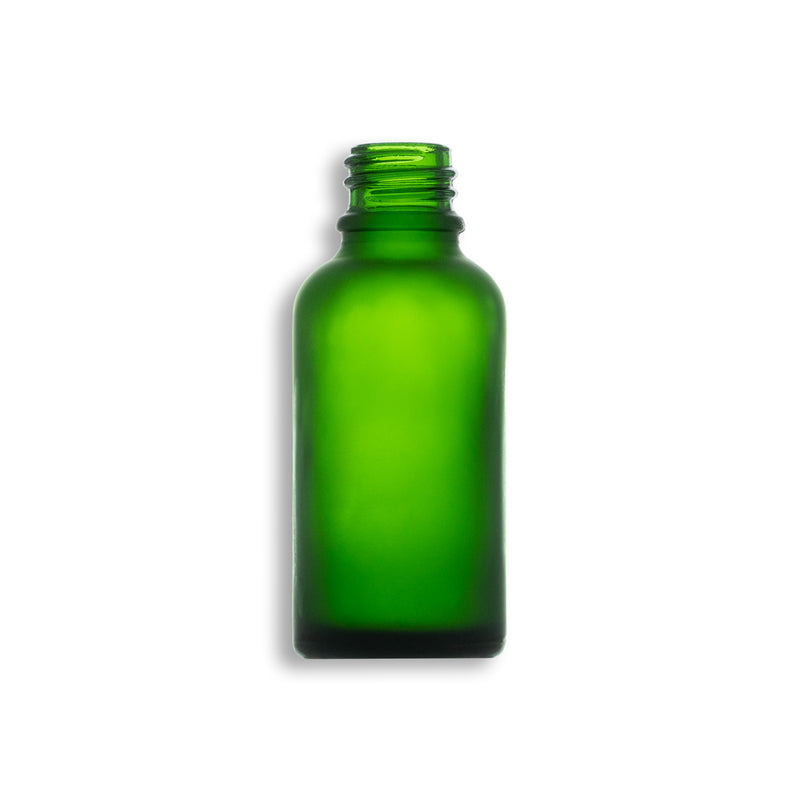30ml Frosted Green Euro Round Glass Bottle