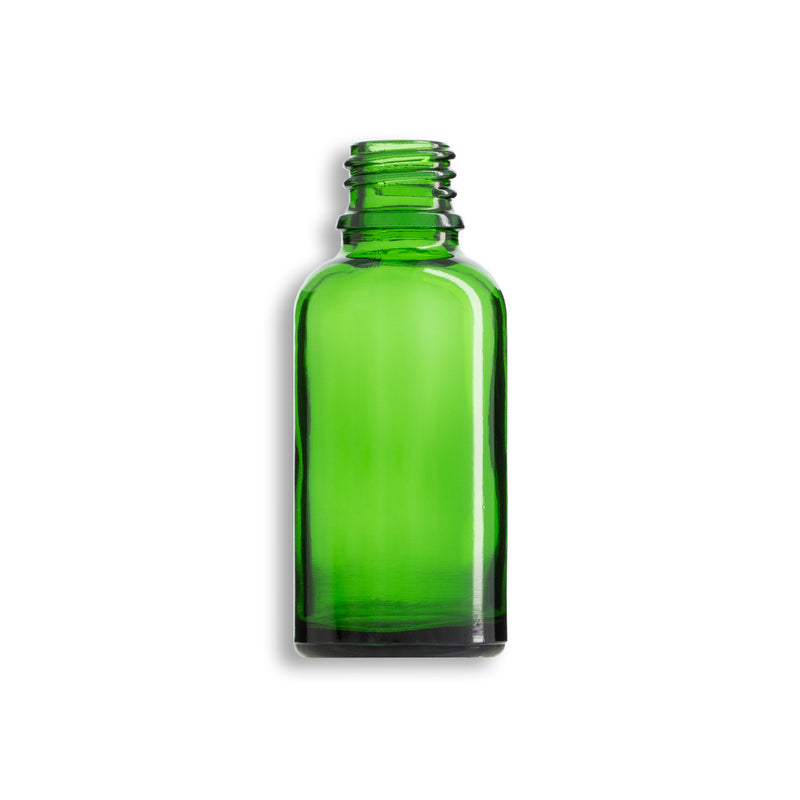 30ml Green Euro Round Glass Bottle