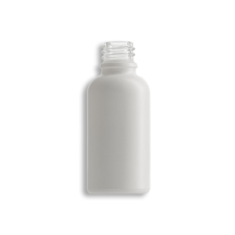 30mL Matte White Euro Round Glass Bottle