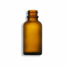 1oz Frosted Amber Boston Round Glass Bottle