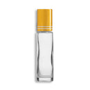 10mL/2.7 Dram Clear Glass Roll-On Essential Oil Bottles w/ SS Roller & Cap
