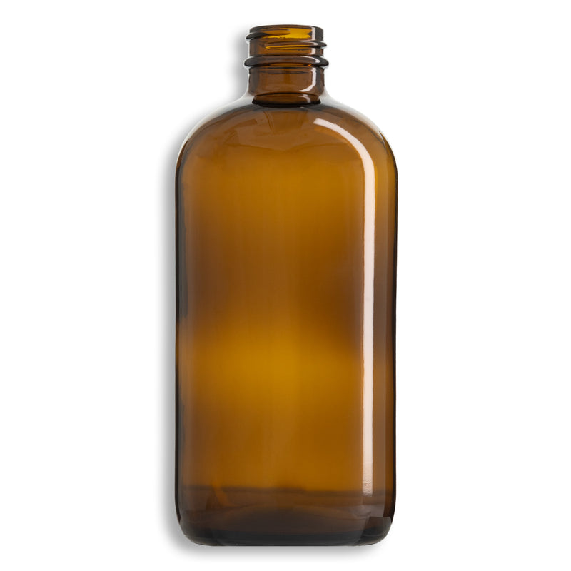 16oz (500mL) Amber Boston Round Glass Bottle