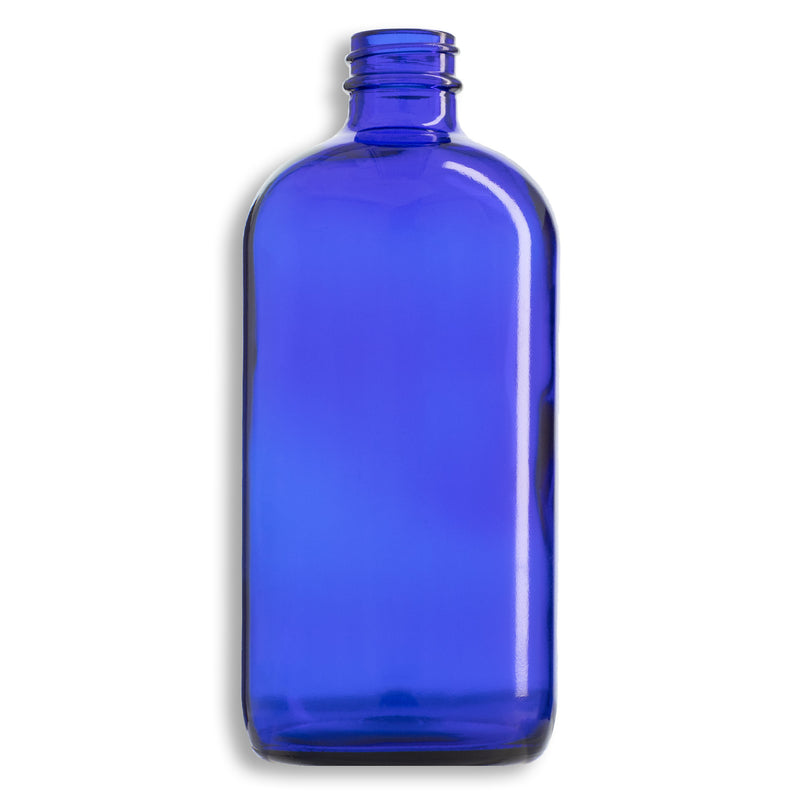 16oz (500mL) Blue Boston Round Glass Bottle