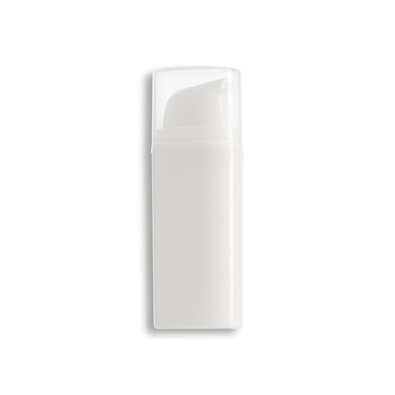 30mL White Airless Pump Bottle with Clear Hood