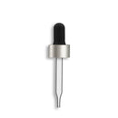 20-400 Matte Silver Standard Dropper Assembly w/ Black Bulb- Clear 76mm Length