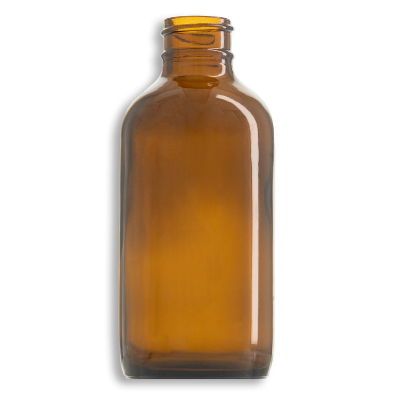 4oz Amber Boston Round Glass Bottle