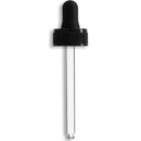 28-400 Black Standard Dropper Assembly w/ Nitrile Bulb and Ball Tip Glass Pipette- Clear 130mm Length