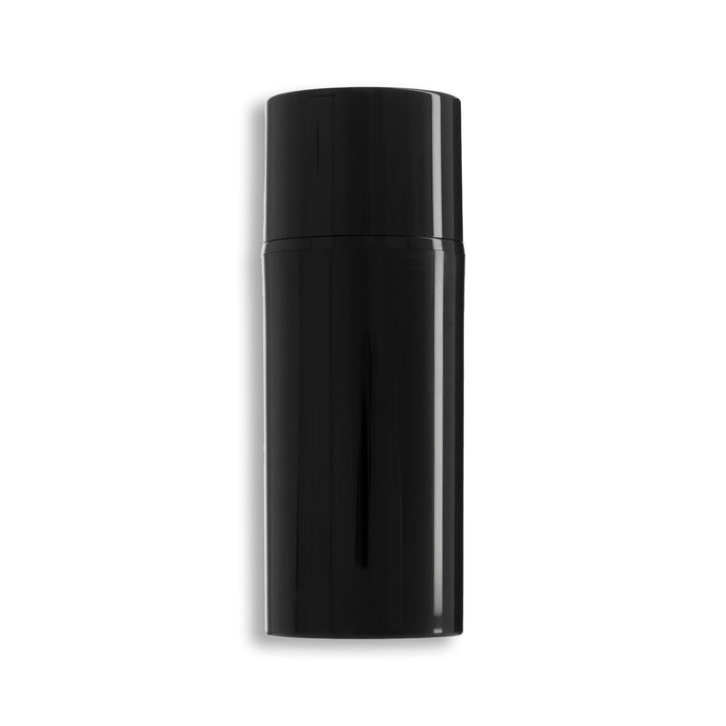 100ml Black Airless Pump Bottle w/ Solid Black Hood