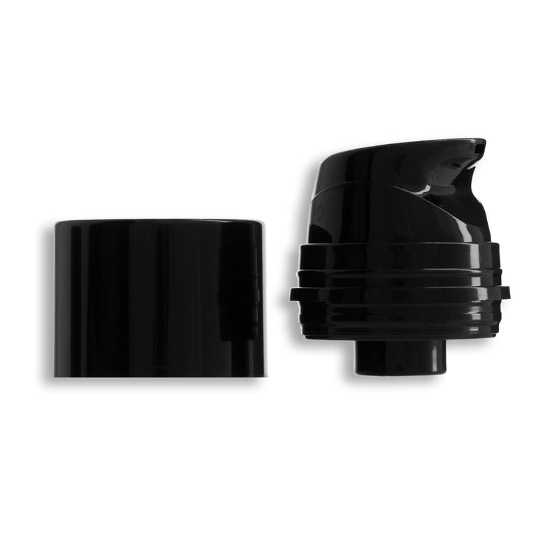 100ml Black Airless Pump Bottle w/ Solid Black Hood