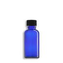 30mL Blue Euro Round Glass Bottle + Clear Dropper Assembly Set