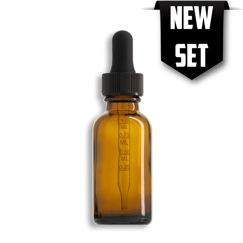 Amber 1 Oz (30ml) Boston Round Glass Bottles With Caps - Choose Your Quantity