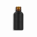 1oz Matte Black Boston Round Glass Bottle (Coated Amber Bottle)