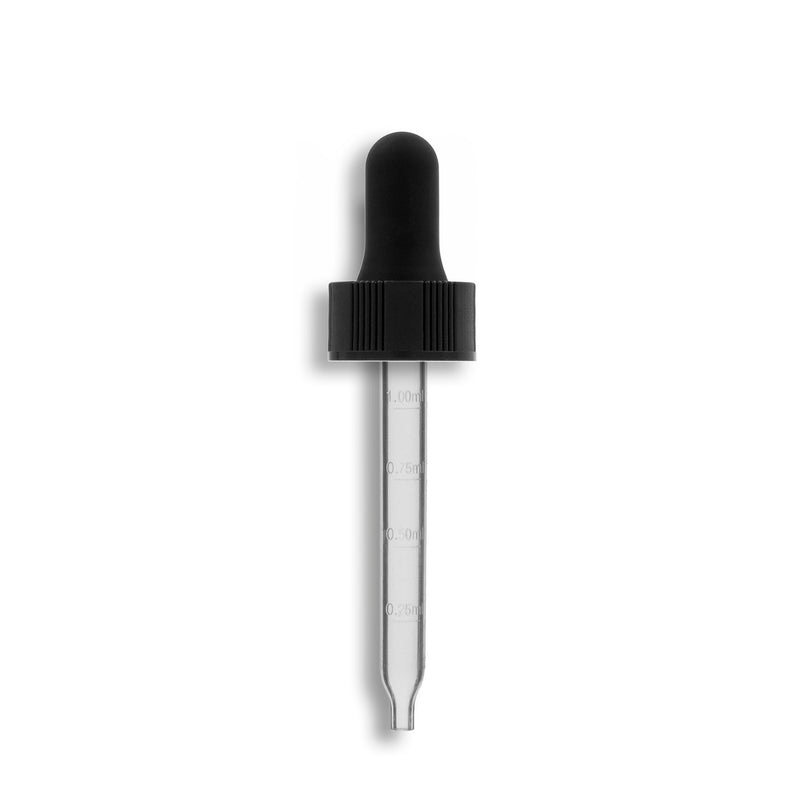 20-400 Standard Dropper Assembly w/ Plastic Pipette- Graduated (Molded V2) 91mm Length