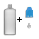 100ml LDPE Boston Round Child Resistant Bottles + Caps & Tips SET