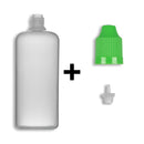 100ml LDPE Boston Round Child Resistant Bottles + Caps & Tips SET