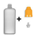 100ml LDPE Boston Round Child Resistant Bottles + Caps & Tips SET