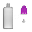 100ml LDPE Boston Round Child Resistant Bottles + Caps & Tips SET