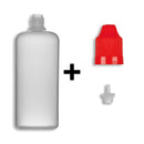 100ml LDPE Boston Round Child Resistant Bottles + Caps & Tips SET