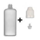 100ml LDPE Boston Round Child Resistant Bottles + Caps & Tips SET