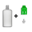 100ml LDPE Boston Round Child Resistant/Tamper Evident Bottles + Caps & Tips SET