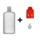 100ml LDPE Boston Round Child Resistant/Tamper Evident Bottles + Caps & Tips SET