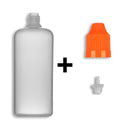 100ml LDPE Boston Round Child Resistant Bottles + Caps & Tips SET