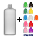100ml LDPE Boston Round Child Resistant Bottles + Caps & Tips SET