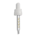 18-415 White Tamper Evident/Child Resistant "Superdropper" Dropper Assembly- Graduated 108mm Length