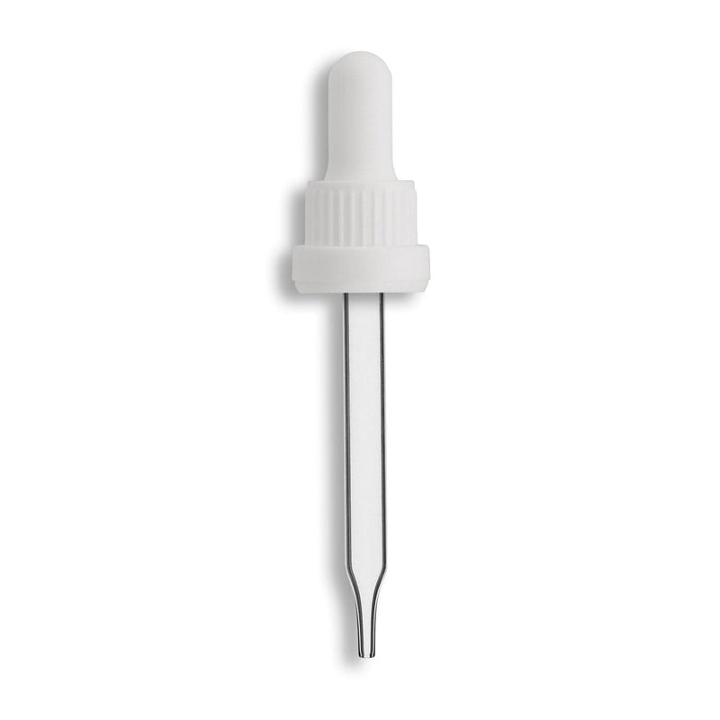 18-415 White Tamper Evident Dropper Assembly- Clear 108mm Length