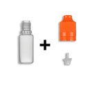 10ml LDPE Boston Round Child Resistant/Tamper Evident Bottles + Caps & Tips SET