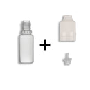 10ml LDPE Boston Round Child Resistant/Tamper Evident Bottles + Caps & Tips SET