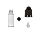 10ml LDPE Boston Round Child Resistant Bottles + Caps & Tips SET