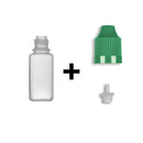 10ml LDPE Boston Round Child Resistant Bottles + Caps & Tips SET