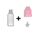 10ml LDPE Boston Round Child Resistant Bottles + Caps & Tips SET