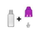 10ml LDPE Boston Round Child Resistant Bottles + Caps & Tips SET