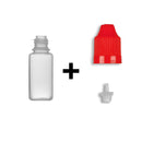 10ml LDPE Boston Round Child Resistant Bottles + Caps & Tips SET