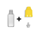 10ml LDPE Boston Round Child Resistant Bottles + Caps & Tips SET