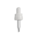 18-415 White Tamper Evident/Child Resistant "Superdropper" Dropper Assembly- Clear 55mm Length