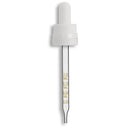 18-415 White Tamper Evident/Child Resistant "Superdropper" Dropper Assembly- Graduated 110mm Length
