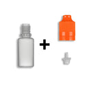 15ml LDPE Boston Round Child Resistant/Tamper Evident Bottles + Caps & Tips SET