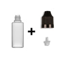 20ml LDPE Boston Round Child Resistant Bottles + Caps & Tips SET