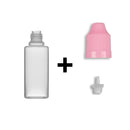 20ml LDPE Boston Round Child Resistant Bottles + Caps & Tips SET